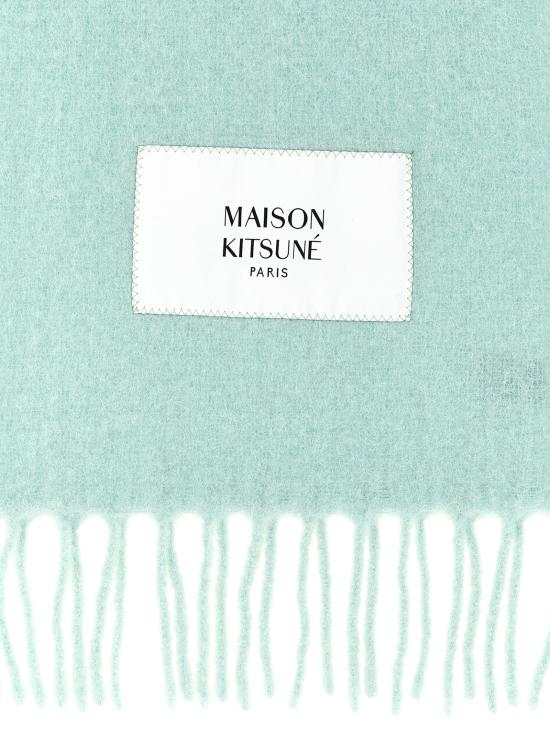 26FW 메종키츠네 머플러/스카프 로고 패치 스카프, 스카프 및 풀라드 그린 - MAISON KITSUNE
