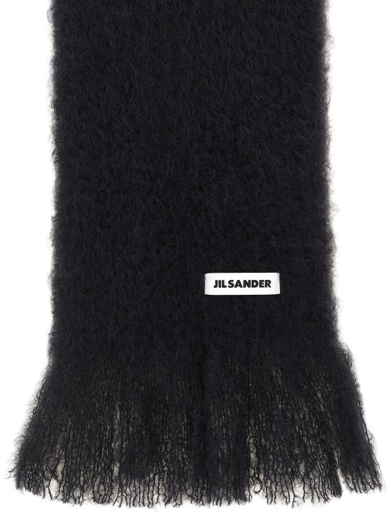 26FW 질샌더 머플러/스카프 작은 모헤어 스카프, 스카프 및 풀라드 블랙 - JIL SANDER