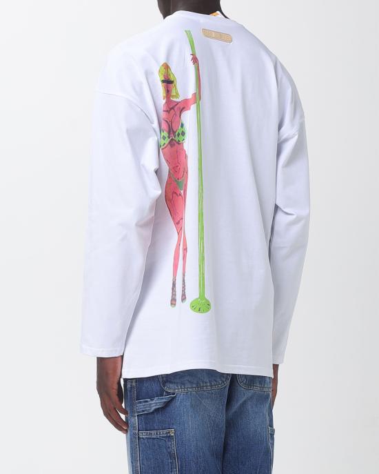 26FW 피디에프 긴팔 티셔츠 DFM54058TJ101GR04B white BIANCO MULTI - PDF