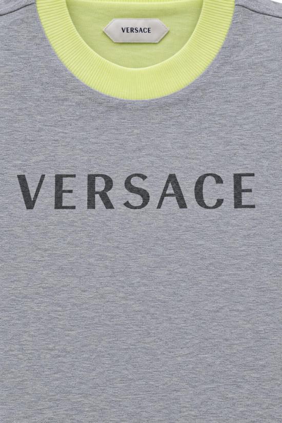 26FW 베르사체 반팔 티셔츠 10260021A18732 2EZ10 LIGHT GREY MELANGE PALE YELLOW - VERSACE