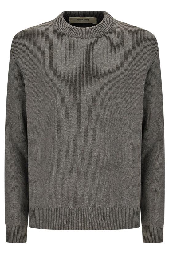 26FW 골든구스 로고 코튼 라운드넥 스웨터 GMP00841P000662 60304 DARK GREY MELANGE