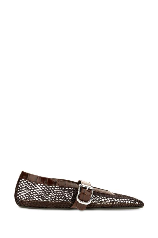 26FW 알라이아 플랫 슈즈 AA3A069I294 730 Brown