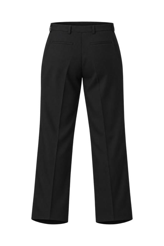 26FW 생로랑 플루이드 그레인 드 푸드르 포멀 슬랙스 A000O7Y7E63 1000 NOIR - SAINT LAURENT