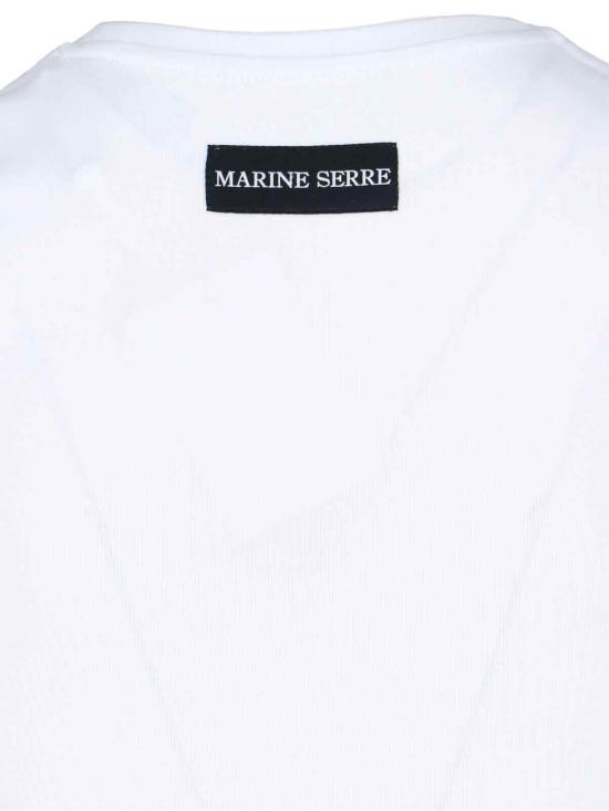 26FW 마린세르 문 로고 저지 베이비핏 티셔츠 WTT012A CJER0008 WH10 WHITE - MARINE SERRE
