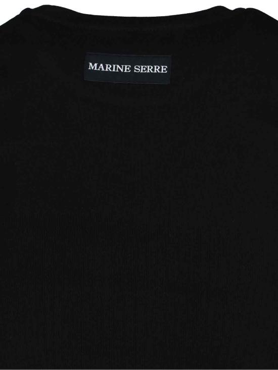 26FW 마린세르 문 로고 저지 베이비핏 티셔츠 WTT012A CJER0008 BK99 BLACK - MARINE SERRE