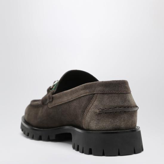 26FW 구찌 실크 홀스빗 스웨이드 로퍼 A006EGAAG9T Brown - GUCCI