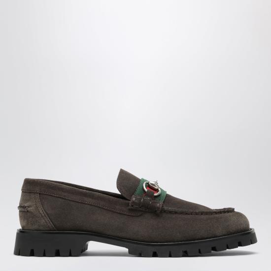 26FW 구찌 실크 홀스빗 스웨이드 로퍼 A006EGAAG9T Brown