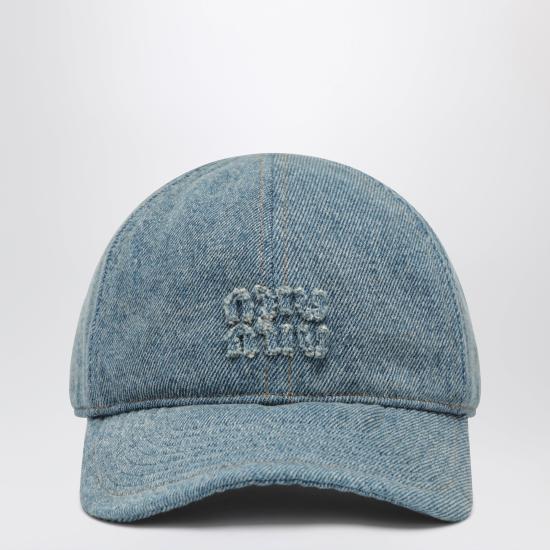 26FW 미우미우 로고 드릴 베이스볼 캡 5HC3702G9U Light blue