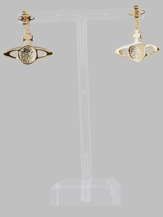 26FW 비비안웨스트우드 미니 바스 릴리프 드롭 이어링 62020025 02R121 CNR121 GOLD - VIVIENNE WESTWOOD