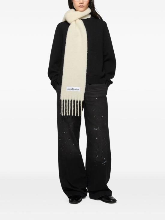26FW 아크네 스튜디오 벨리 스키니 모헤어 머플러 CA0443 100 WHITE - ACNE STUDIOS
