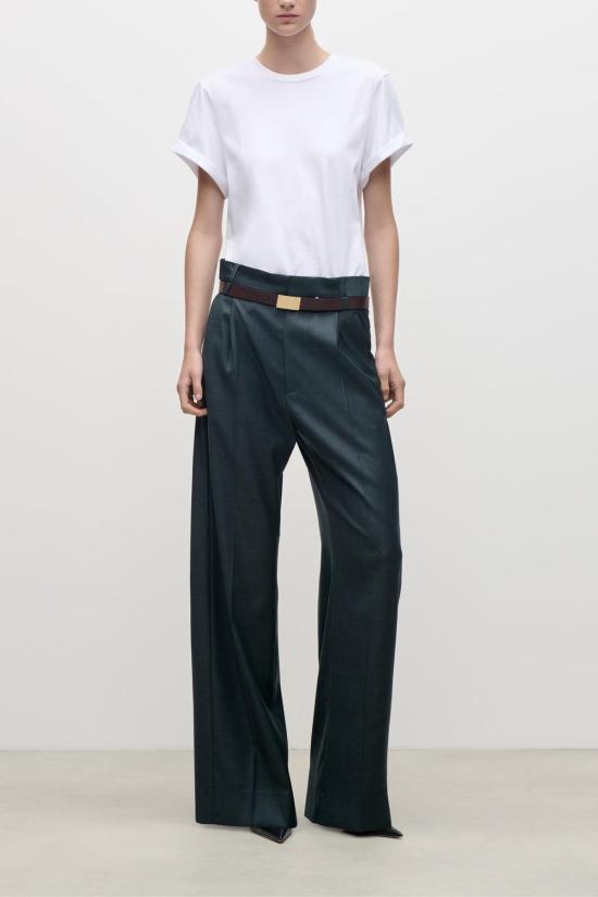  빅토리아 베컴 스트레이트 팬츠 에델 클래식 울 팬츠 마시 그린 - VICTORIA BECKHAM