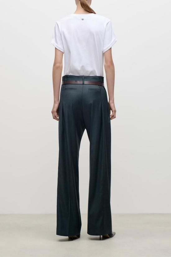  빅토리아 베컴 스트레이트 팬츠 에델 클래식 울 팬츠 마시 그린 - VICTORIA BECKHAM