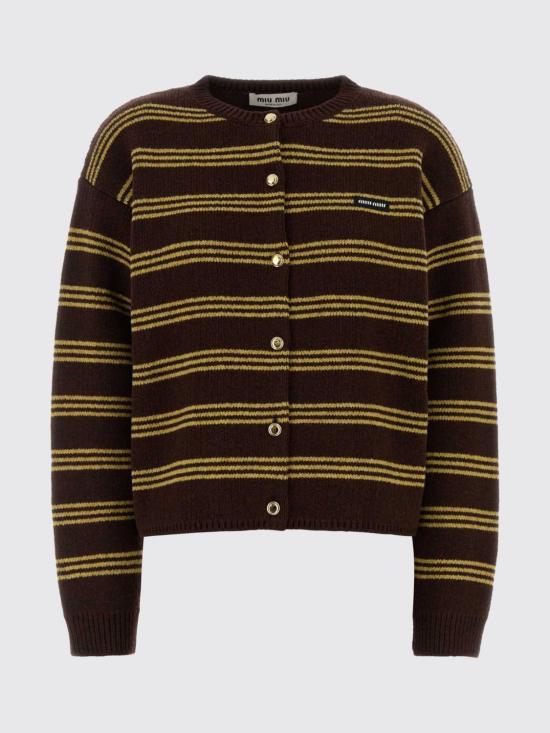 26FW 미우미우 로고 패치 울 캐시미어 가디건 MMF899SOOO6300 F0324 Brown