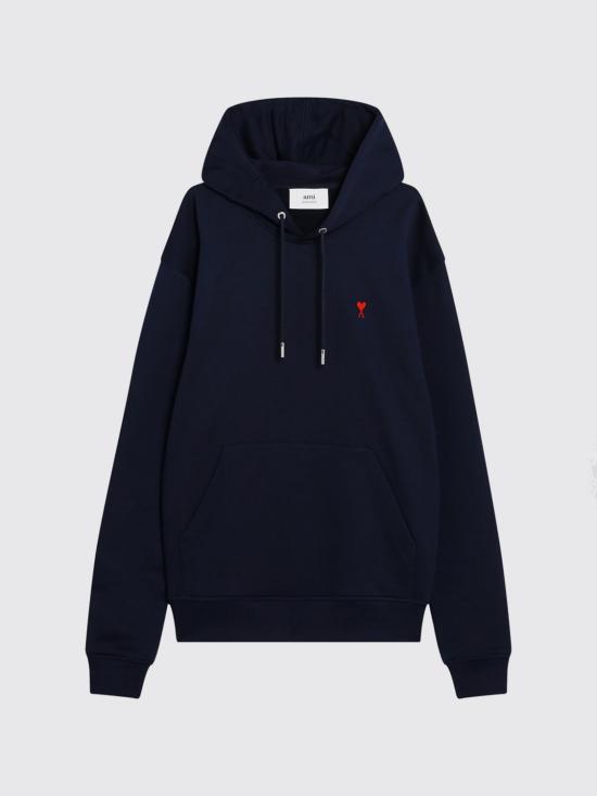 26FW 아미 후드 티셔츠 BFUSW235U730 430 Blue - AMI
