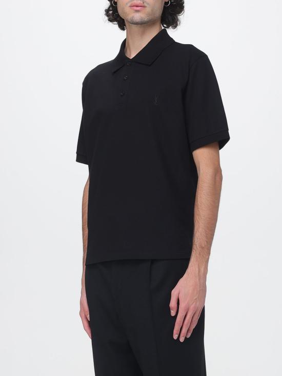 26FW 생로랑 폴로 티셔츠 A001BFY38EK 1000 Black - SAINT LAURENT