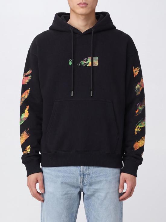 26FW 오프화이트 후드 티셔츠 44MBB085F26F004001 Black
