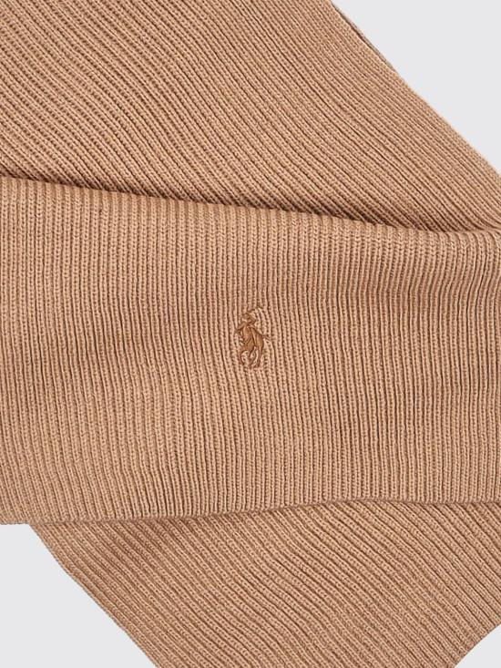 26FW 폴로 랄프로렌 포니 로고 자수 립 니트 스카프 710886136 501 Camel - POLO RALPH LAUREN