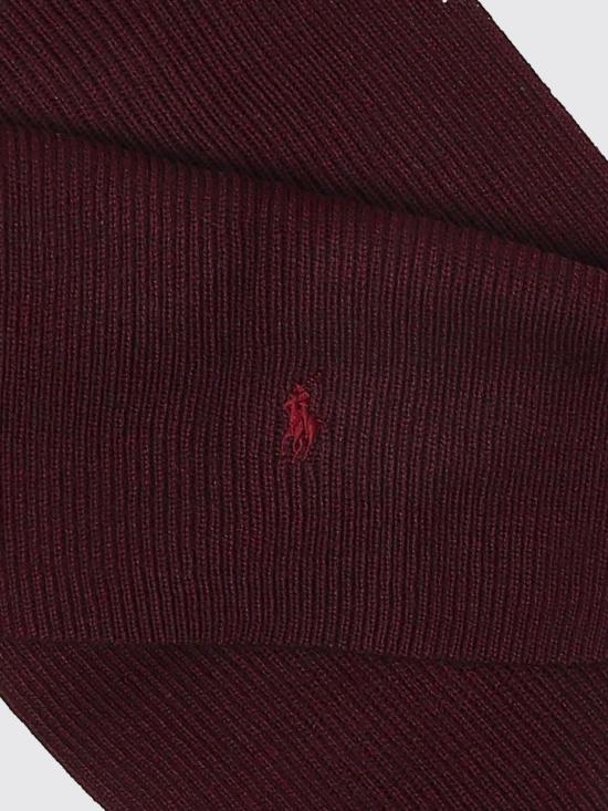 26FW 폴로 랄프로렌 포니 로고 자수 립 니트 스카프 710886136 503 Wine - POLO RALPH LAUREN