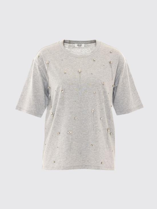 26FW 리우조 반팔 티셔츠 WF6398JS904 L9349 Grey - LIU JO