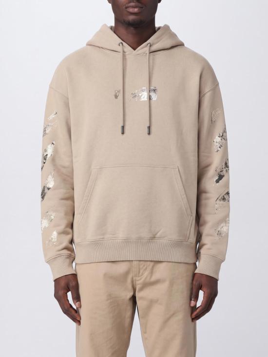 26FW 오프화이트 후드 티셔츠 44MBB085F26F004031 STRING Beige