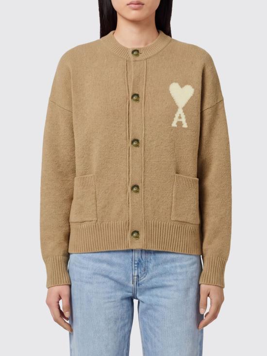26FW 아미 ADC 하트 인타르시아 알파카 니트 가디건 UKC366KN0135 A278 Beige