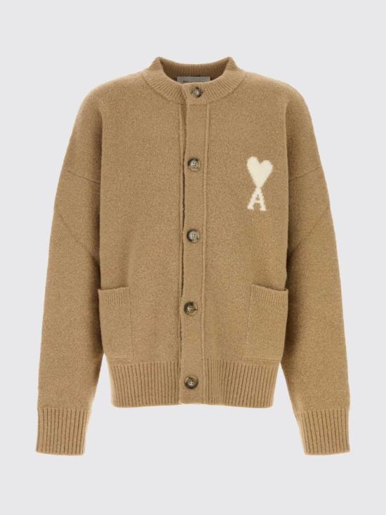 26FW 아미 ADC 하트 인타르시아 알파카 니트 가디건 UKC366KN0135 A278 Beige - AMI