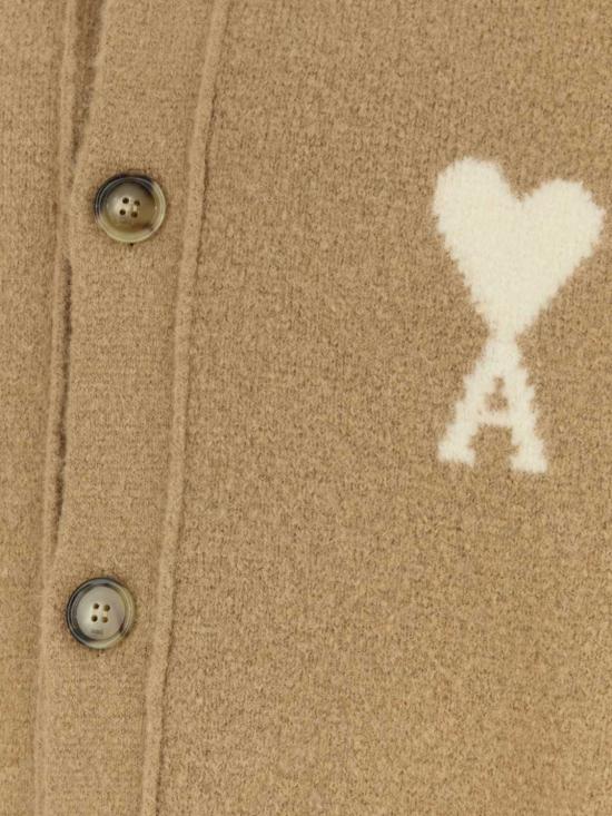 26FW 아미 ADC 하트 인타르시아 알파카 니트 가디건 UKC366KN0135 A278 Beige - AMI