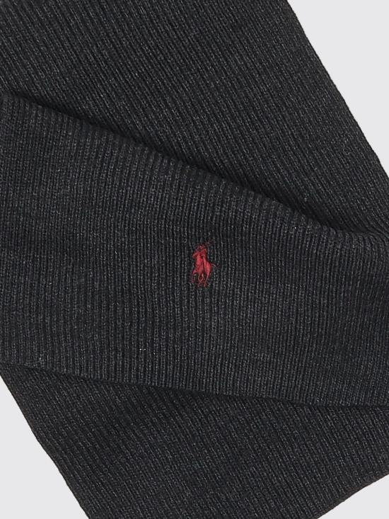 26FW 폴로 랄프로렌 포니 로고 자수 립 니트 스카프 710886136 004 Charcoal - POLO RALPH LAUREN