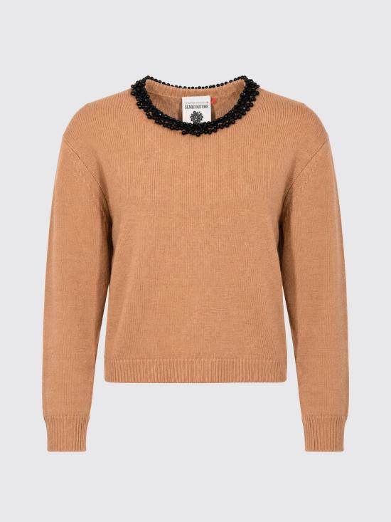 26FW 세미쿠튀르 스웨터 Y6WH71 E412 Camel - SEMI-COUTURE