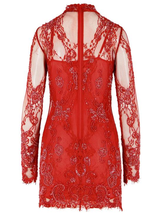 26FW 블루마린 숏 원피스 RF6062J1616X0824 Red - BLUMARINE