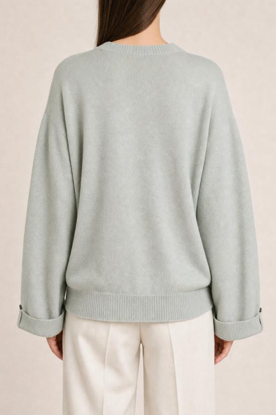  브루넬로 쿠치넬리 스웨터 i261461 LIGHT GREEN - BRUNELLO CUCINELLI