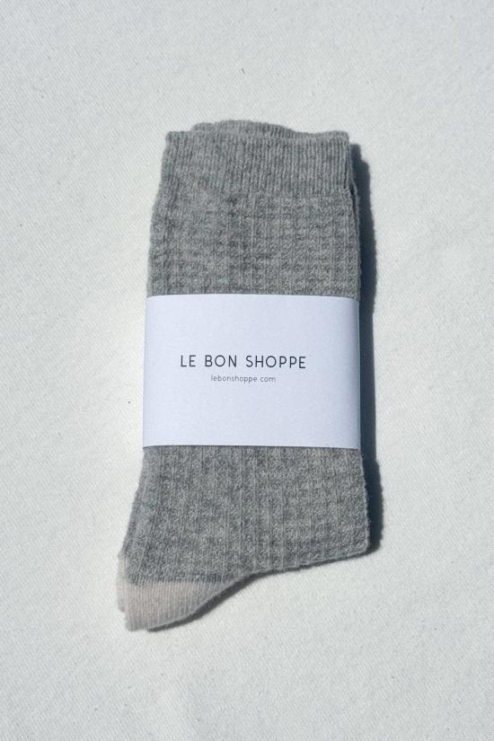  르 본 숍 양말 르봉숍 울 와플  데님/스톤 - LE BON SHOPPE
