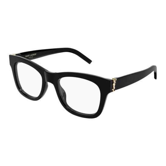  생로랑 선글라스 금색 장식 디테일이 있는 직사각형 프레임 안경 - SAINT LAURENT
