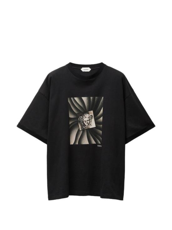 26FW 베르사체 반팔 티셔츠 1026093 1A18734 1B000 Black