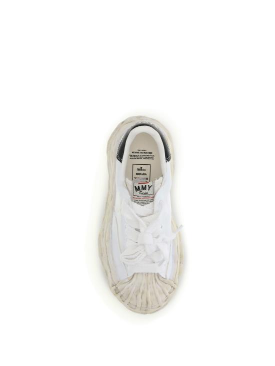 26SS 메종 미하라 야스히로 블레이키 OG솔 필름 디테일 캔버스 로우탑 스니커즈 A15FW727WHITE - MAISON MIHARA YASUHIRO