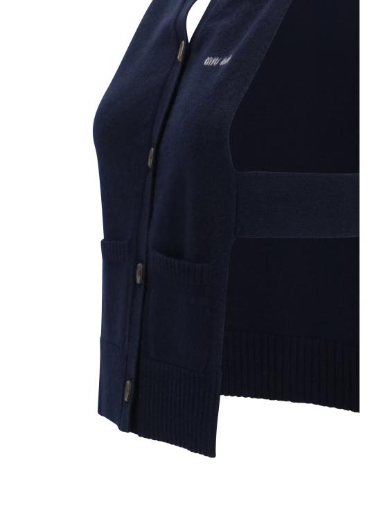 26SS 미우미우 캐시미어 가디건 베스트 MMV380SOOO19RLF0008 BLEU - MIU MIU