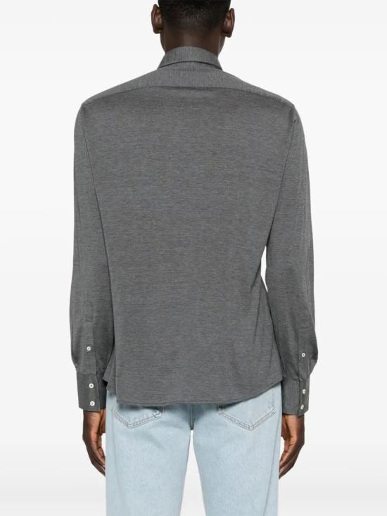 26FW 브루넬로 쿠치넬리 스프레드 칼라 경량 저지 셔츠 MH8366686C572 GRIGIO SCURO - BRUNELLO CUCINELLI