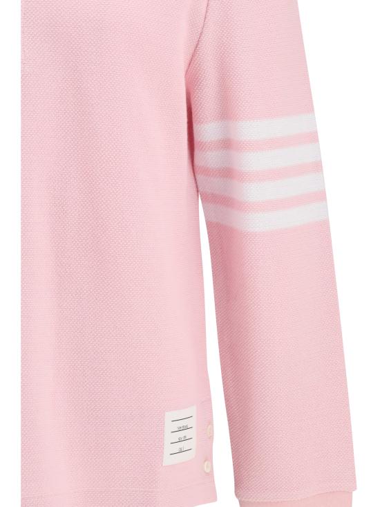 26FW 톰브라운 텍스쳐드 피케 4바 롱슬리브 폴로셔츠 MJP234AJ0248680 LT PINK - THOM BROWNE
