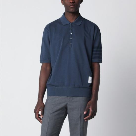 26FW 톰브라운 가먼트 오버다이드 저지 4바 폴로셔츠 MJP236AJ0253415 NAVY