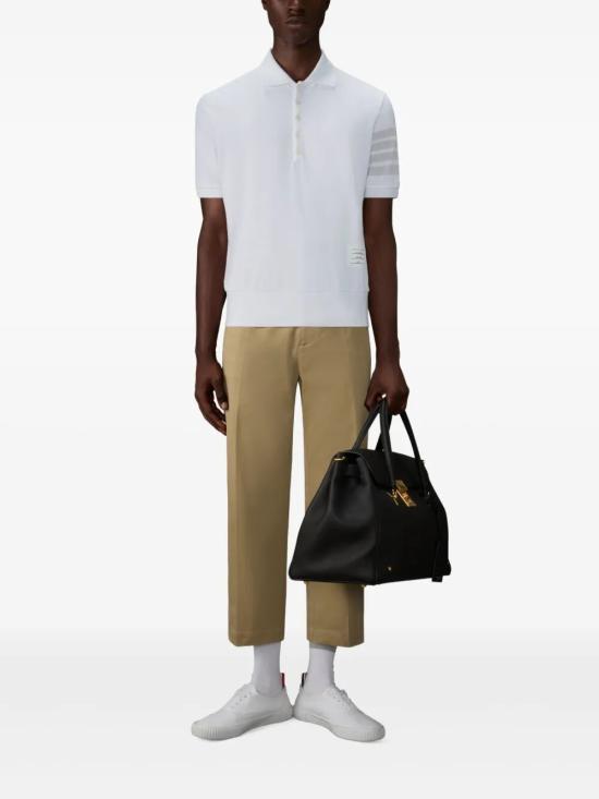 26FW 톰브라운 가먼트 오버다이드 저지 4바 폴로셔츠 MJP236AJ0253100 WHITE - THOM BROWNE