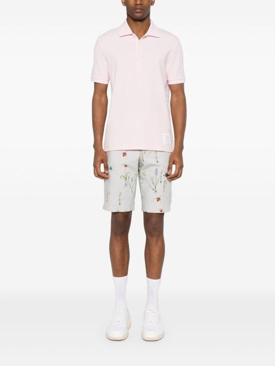 26SS 톰브라운 클래식 피케 4바 숏슬리브 폴로 티셔츠 MJP110P00050680 LT PINK - THOM BROWNE