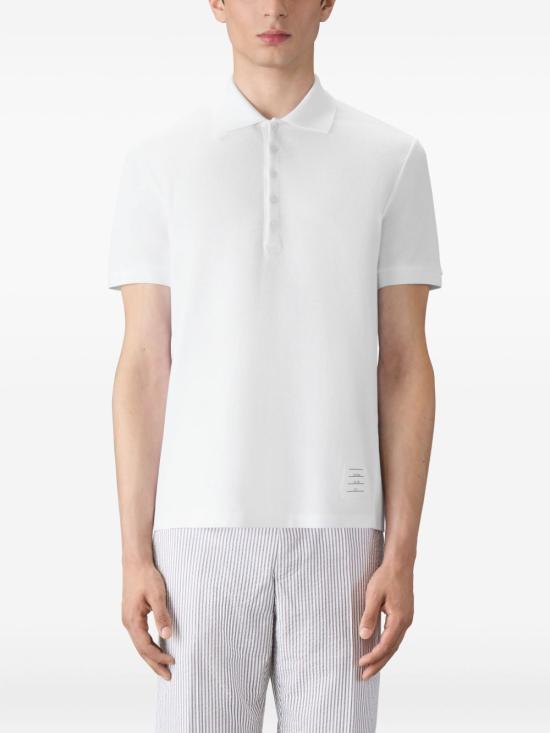 26SS 톰브라운 클래식 피케 4바 숏슬리브 폴로 티셔츠 MJP110P00050100 WHITE - THOM BROWNE