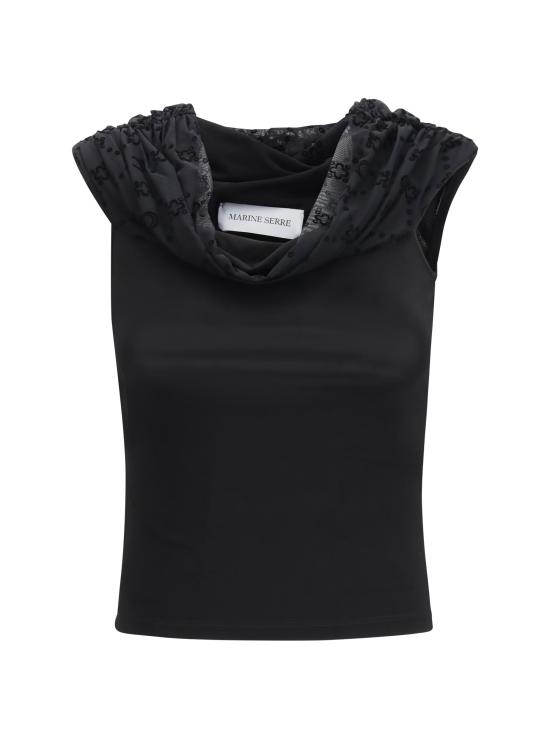 26SS 마린세르 오프 숄더 드레이프 탑 WTO509ACJER0022BK99 BLACK