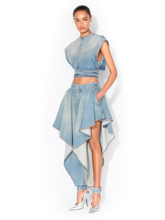 26SS 알라이아 반팔 티셔츠 AA9H1482D026CA56 FADED BLUE - ALAIA