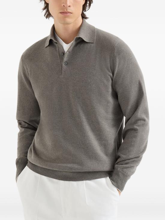 26FW 브루넬로 쿠치넬리 폴로 넥 캐시미어 스웨터 M2200295CKP08 ARMY WASHED CIOTTOLO - BRUNELLO CUCINELLI