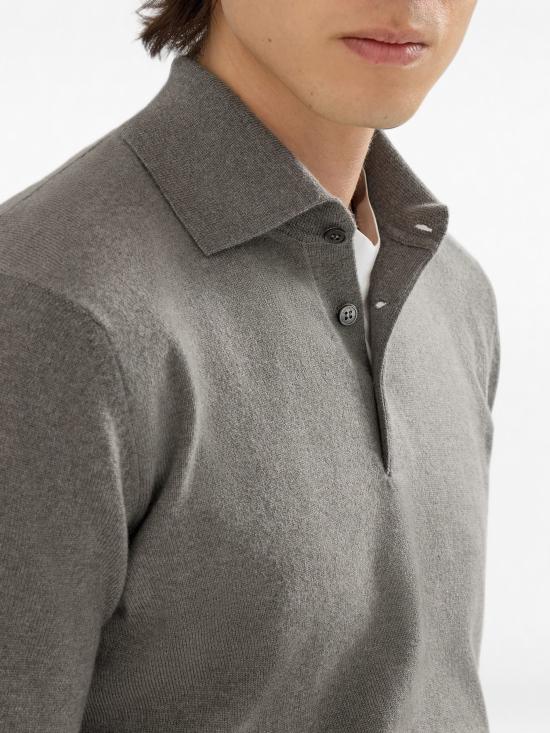 26FW 브루넬로 쿠치넬리 폴로 넥 캐시미어 스웨터 M2200295CKP08 ARMY WASHED CIOTTOLO - BRUNELLO CUCINELLI