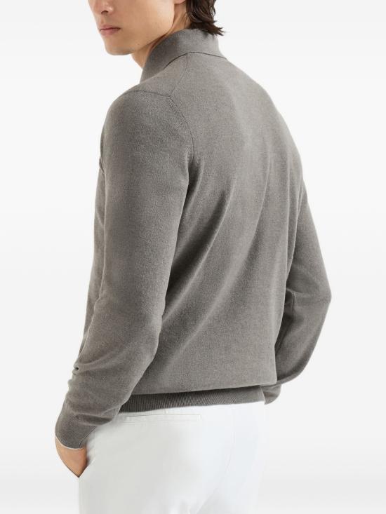 26FW 브루넬로 쿠치넬리 폴로 넥 캐시미어 스웨터 M2200295CKP08 ARMY WASHED CIOTTOLO - BRUNELLO CUCINELLI