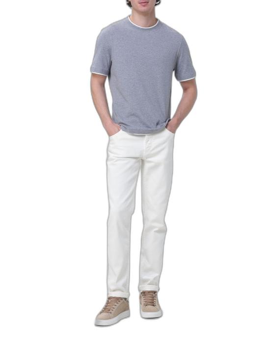 26FW 브루넬로 쿠치넬리 자수 로고 티셔츠 M0B137427CY918 GRIGIO MEDIO OFF WHITE - BRUNELLO CUCINELLI