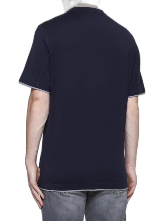 26FW 브루넬로 쿠치넬리 자수 로고 티셔츠 M0B137427CD325 COBALTO GRIGIO MEDIO - BRUNELLO CUCINELLI