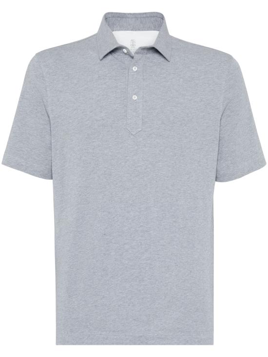 26FW 브루넬로 쿠치넬리 코튼 저지 폴로 M0B133936C8190 GRIGIO MEDIO
